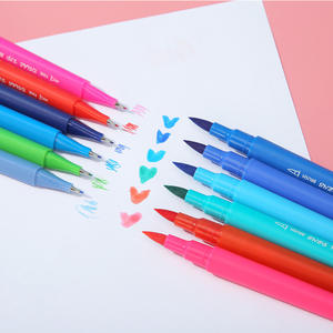 Fournitures scolaires, ensemble de 12 stylos marqueurs à double pointe, feutres fins, peinture, aquarelle, pinceaux - Product Image 2