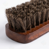 Ensemble de brosses à chaussures en crin de cheval, kit de brosses à polir en bois de lotus laqué rouge pour l'entretien et le nettoyage des bottes et chaussures en cuir