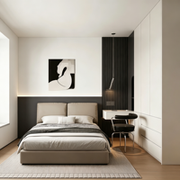 Armoire de chambre modulaire sur mesure avec éclairage LED, portes en panneaux de mélamine, bois durable, moderne et écologique pour salon et maison