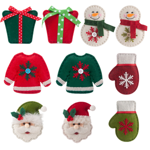 Pendentifs suspendus d'ornement d'arbre de Noël en tissu de feutre avec corde - Product Image 2