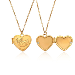 Collana da donna <span class=keywords><strong>a</strong></span> forma di <span class=keywords><strong>cuore</strong></span> in acciaio inossidabile con ciondolo <span class=keywords><strong>a</strong></span> forma di lontra con foto <span class=keywords><strong>a</strong></span> scomparsa, design creativo e romantico - Product Image 4