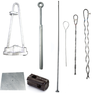 Plaque de base de séjour HDG galvanisée à chaud jeu de tiges de séjour de dé à coudre <span class=keywords><strong>complet</strong></span> pour le matériel de ligne de poteau électrique - Product Image 1