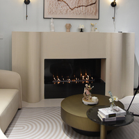 Cheminée électrique intelligente encastrable à flamme à 1 niveau, télécommande, insert en acier inoxydable, décoration pour la maison et l'hôtel AF66