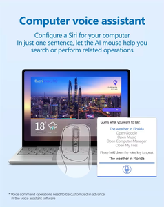 فأرة ذكية صغيرة بتقنية الذكاء الاصطناعي Chat GPT 4000DPT ثنائية الوضع 2.5 جيجاهرتز + 2.4 جيجاهرتز لاسلكية تعمل باللمس والصوت مع خاصية البحث عن الويب بنقرة واحدة - Product Image 4