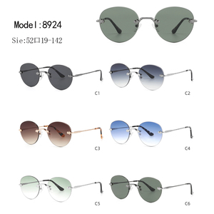 Gafas de Sol Ovaladas de Montura Completa, Marco Metálico, Lentes Verdes, Protección UV400, Unisex, Estilo Retro para Actividades al Aire Libre - Product Image 3
