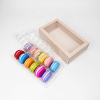 Boîte d'emballage personnalisée pour 12 macarons, boîte à biscuits en papier, boîte de présentation pour desserts, boîte à baklava avec fenêtre