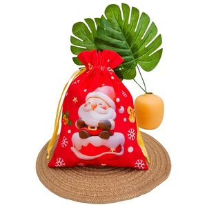 <b>Christmas</b> Pattern Printed Holiday Party <b>Gift</b> Wrapping Drawstring <b>Gift</b> <b>Bag</b> - Product Image 4