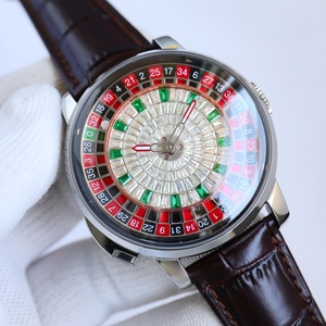 Montre de luxe pour homme de haute qualité, boîtier en acier inoxydable poli, bracelet en cuir à motif d'alligator bleu, montre mécanique de luxe - Product Image 2
