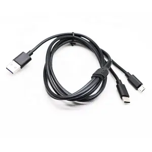 2020 Высокое качество Аксессуары для мобильных телефонов USB TYPE-A кабель-переходник «папа»-Micro USB 5pin + type-c male два в одном кабель для зарядки