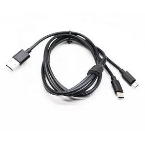 2020 عالية الجودة هاتف محمول اكسسوارات USB TYPE-A ذكر إلى المصغّر USB 5pin + type-c ذكر اثنان في واحد كابل شحن