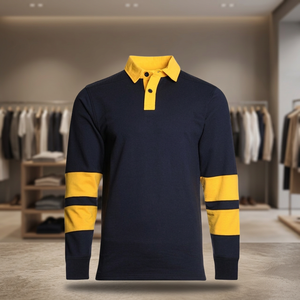 High Quality Custom <b>Blank</b> Rugby Long Sleeve Polo Shirt for Men and Women - Product Image 3