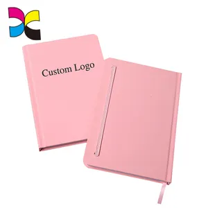 オフセット印刷高品質ピンク pantone カラーデザイン独自のロゴ A5 ノートブック議題ジャーナル
