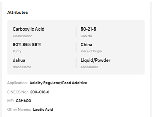 Lactic Acid 80% 88% Food Industrial Grade Bulk <b>Raw</b> for Body <b>Skin</b> Care Formulation - Product Image 6