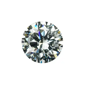 Hot Sale White Round Cubic Zirconia Synthetic Round Brilliant Cut Gemstone For Jewelry Making