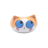 Pot de fleurs en céramique créatif en forme de chat, motif animaux de dessin animé, mignon, pour plantes en pot de bureau, pot de plante chat expressif, décoration de bureau