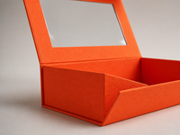 Boîtes cadeaux et paniers pliables de luxe, écologiques, modernes et élégantes, couleur orange, avec fermeture magnétique et fenêtre transparente