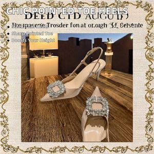 Sandales à talons hauts élégantes pour femmes, 8,5 cm, avec strass et fourrure, style stilettos de luxe, collection 2026 - Product Image 2