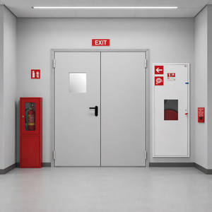 Porta tagliafuoco <span class=keywords><strong>in</strong></span> acciaio con telaio <span class=keywords><strong>in</strong></span> metallo cavo porte commerciali uscita di emergenza UL porte tagliafuoco - Product Image 1