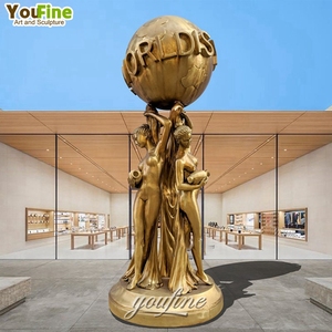 Statua in Bronzo a Grandezza Naturale '<span class=keywords><strong>Il</strong></span> <span class=keywords><strong>Mondo</strong></span> È <span class=keywords><strong>Tuo</strong></span>', Scultura per Decorazione Giardino, Arte da Esterno Famosa in Vendita - Product Image 3