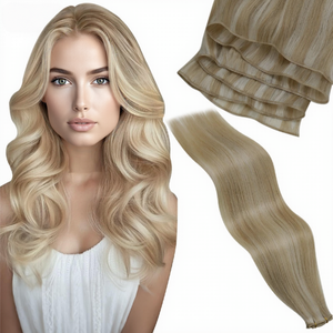 Extensiones de Cabello Ruso Invisible de Puntas Gruesas, Cabello Humano 100% Virgen Doble Trama Sin Procesar, 100g, <span class=keywords><strong>Balayage</strong></span>, Volumen, Trama - Product Image 1