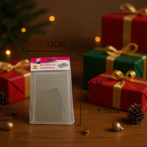 Transparent Packaging Bag 13x20cm With Binding Wire For Gift Wrapping 50pcs Per Pack - Product Image 2