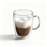 Mugs en verre à double paroi résistants en borosilicate pour thé, bière et café – Approvisionnement direct usine