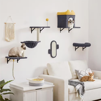 Tempat Garukan Kucing Kayu Solid yang Dipasang di Dinding, Garukan Kucing Dinding, Tempat Bertengger Kucing di Dinding, Mainan Pengasah Cakar Hewan Peliharaan