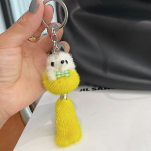 Mini Ciondolo a Forma di Volpe 3D in Morbida Pelliccia di Visone, Portachiavi in Peluche per Auto - Product Image 5