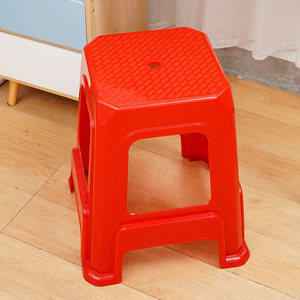Thickened Plastic <b>Stool</b> 48cm Tall Square Red Polypropylene For Home <b>Workshop</b> Children Adults - Product Image 2