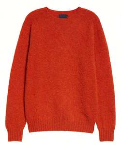 Pull en tricot de fourrure décontracté de couleur unie avec LOGO personnalisé Pull à col rond en laine brossée et mohair pour hommes - Product Image 5
