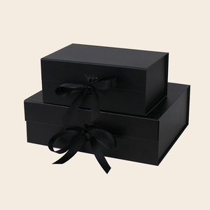 Wholesale Custom Black Ribbon Paper <b>Box</b> Foldable Magnetic Gift <b>Box</b> Packaging for Clothes Shoes Cosmetics - Product Image 3