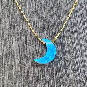 Collana con ciondolo in acciaio inossidabile o oro 14kt grande regalo <span class=keywords><strong>ti</strong></span> <span class=keywords><strong>amo</strong></span> <span class=keywords><strong>per</strong></span> il regalo della luna <span class=keywords><strong>per</strong></span> I suoi gioielli in opale - Product Image 4