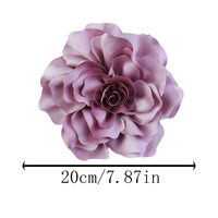 Bros Bunga Mawar Satin Tiga Dimensi Buatan Tangan 20 cm, Laris Manis, Cocok untuk Setelan Wanita, Fashionable