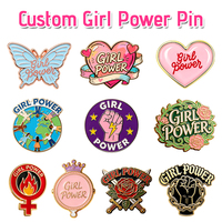 Broches en émail personnalisées « Girl Power », badges en cloisonné souple avec citation féministe, broches de revers en métal pour l'empouvoir des femmes, prix direct usine