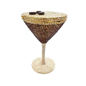 Pochette de soirée décontractée pour femme en <span class=keywords><strong>verre</strong></span> à <span class=keywords><strong>martini</strong></span> orné de strass, motif cristal USA Jour de l'Indépendance - Product Image 1