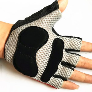 Gants de cyclisme à demi-doigts avec paume en silicone pour VTT, unisexe, taille M, noir, rouge, bleu - Product Image 5