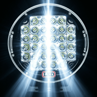 Phare de travail LED rond 8,6 pouces 96W, étanche IP68, 12-48V, 6400lm, lampe auxiliaire pour conduite tout-terrain, voiture, camion, chariot élévateur, engins