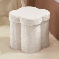 Pouf de rangement moderne pliable en bouclette blanche pour la maison, cube-rectangulaire, repose-pieds, organisateur de jouets, fausse fourrure de peluche, salon, chambre à coucher, dortoir