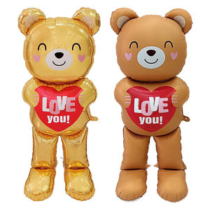 Globo de Aluminio con Forma de Oso de Peluche para el Día de San Valentín, Globo de Oso Marrón de Dibujos Animados, Decoración para Bodas, Propuesta de <span class=keywords><strong>Matrimonio</strong></span>, Artículos para Fiestas - Product Image 2