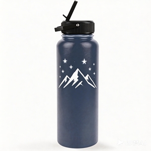 500ml/18oz Cheap Promotional Powder Coated Vacuum Double Layer Stainless <b>Steel</b> Water <b>Bottle</b> With Straw Lid - Product Image 5