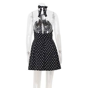 Viviblook Z310DS01 Nuevo Vestido Sexy con Espalda Descubierta y Estampado de Puntos, Vestido Mini de Fiesta con Cintura Ajustada - Product Image 3