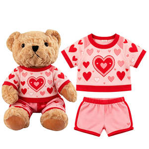MSYO <strong>Valentine's</strong> <strong>Day</strong> Teddy Bear Pajamas Suit Red Heart Pattern Custom Plush Animals Outfit Clothing Romantic <strong>Gift</strong> - Product Image 2