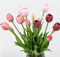 Touche réelle de tulipes en soie lavande artificielle douce mariage fête du nouvel an pièce maîtresse décoration de la maison saint valentin Thanksgiving
