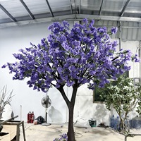 Arbre artificiel de cerisier en fleurs de luxe romantique avec des feuilles réalistes, résistant aux UV, plante verte artificielle pour la décoration de la maison et des mariages