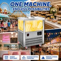Máquina para Hacer Helados de Congelación Rápida, Máquina de Helados de Acero Inoxidable, 110V 220V, Máquina Automática para Hacer Helados para Pequeñas Empresas