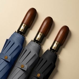 Paraguas Plegable de Viaje para Adultos de Alta Calidad, Personalizado con Protección UV, Mango de Madera y Nylon, con Logotipo de Empresa Impreso - Product Image 2