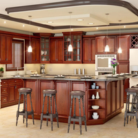 Gabinetes de Cocina de Madera Maciza Visual - Muebles de Madera Estéticos con Belleza Clásica y Presentación Refinada