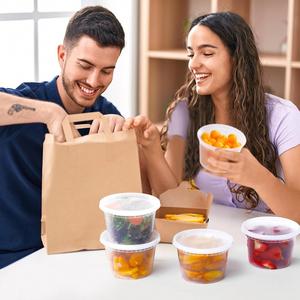1000 Juegos de Recipientes de Plástico para Alimentos de 16 oz con Tapas Herméticas, Libres de BPA, Aptos para Congelador/Lavavajillas/Microondas, para Comida para Llevar y Preparación de Comidas - Product Image 3