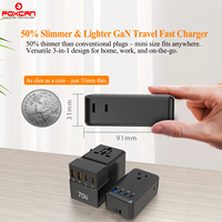 FOXCAN PD35W Super Mini 3AC-Steckdosen Schnellladender Universal-Reiseadapter mit 1 USB-A & 3 USB-C Anschlüssen