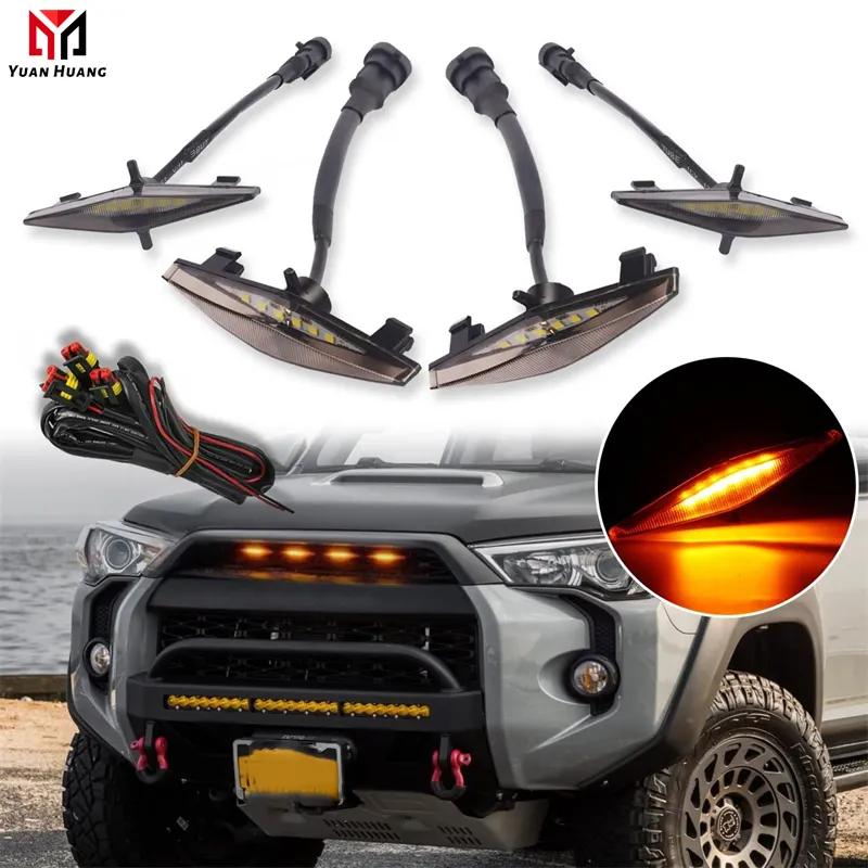 4 Chiếc Đèn Lưới Ô Tô Đèn Lưới Nhỏ Màu Vàng Đèn Lưới Giữa Cho Toyota 4 Runner SUV TRD 2014-2019 Phụ Tùng Ô Tô